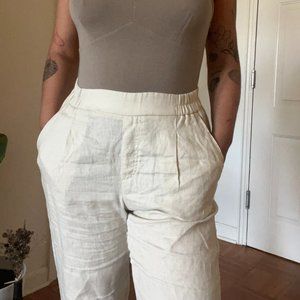 Beige Benetton linen pants